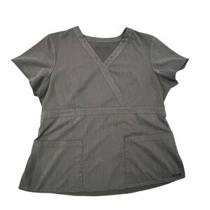Grey’s Anatomy‎ Pocketed Gray Scrub Top by Barco XL